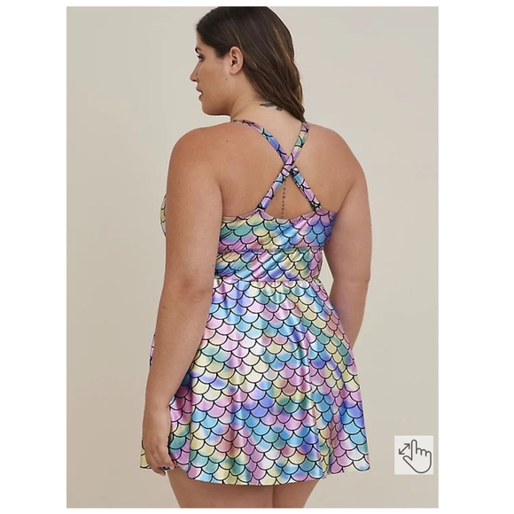 Torrid Mermaid Swim Dress with brief - Picture 4 of 5